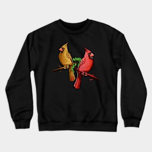 Red Cardinal bird cute red birds Crewneck Sweatshirt